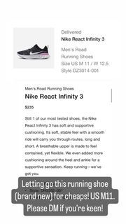 Nike React infinity 3 (black and pink)