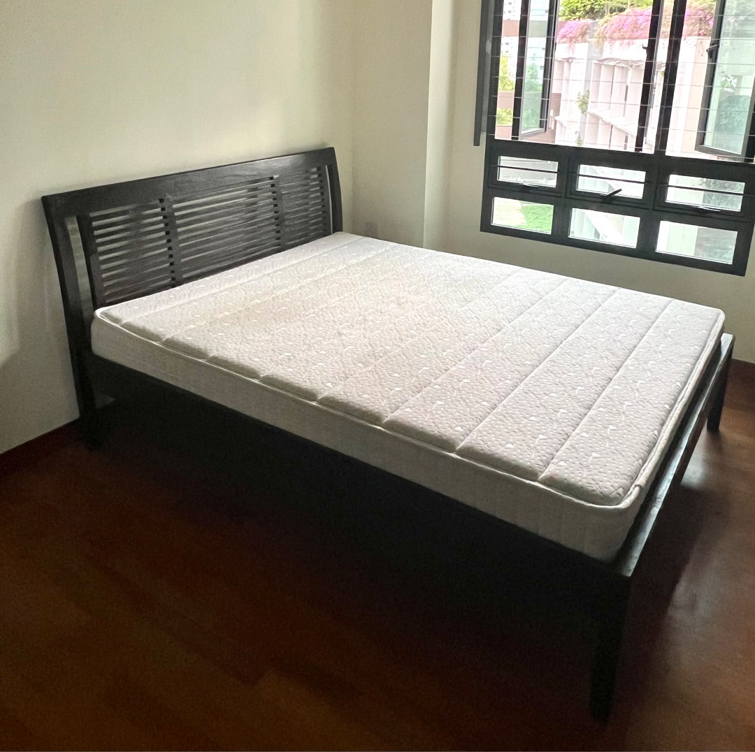 Olympic Queen Size Bed, 2 Side tables & Mirror Clearance Sale