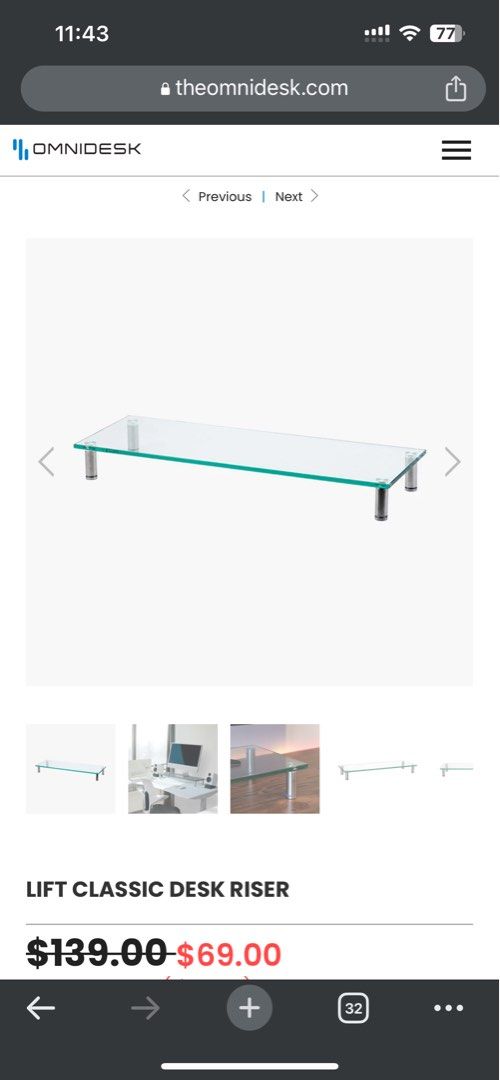 Omnidesk desk riser glass, Computers & Tech, Parts & Accessories, Other ...