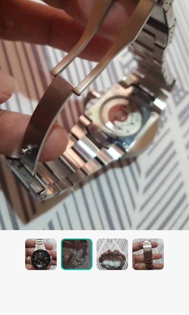 Oris F1 (Category: Luxury Watches) located in Quezon City. Submitted by dolf2017 (Listing ID 1234671351, Image 2). Description: Oris F1 automatic sports watch with attractive amber stripes. Double lock design with day and date features. Hardly used 9/10 for my collection and important gatherings only. See to appreciate..