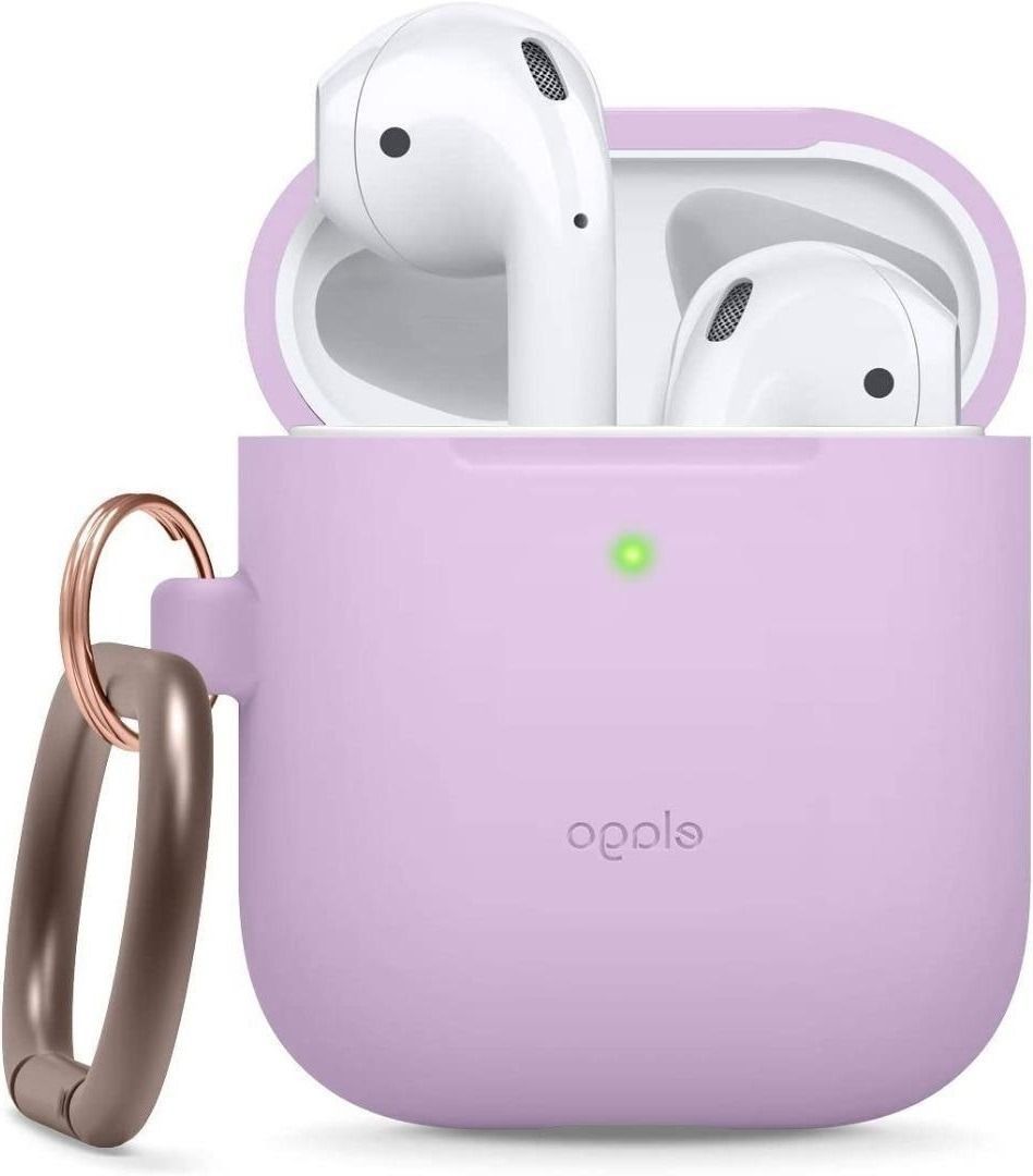 elago Silicone Case with Keychain Designed for Apple AirPods Case [Pastel Green]