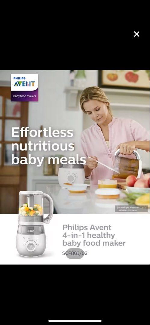 Philips Avent 4 in 1 Baby Food Maker Steam Blend Defrost