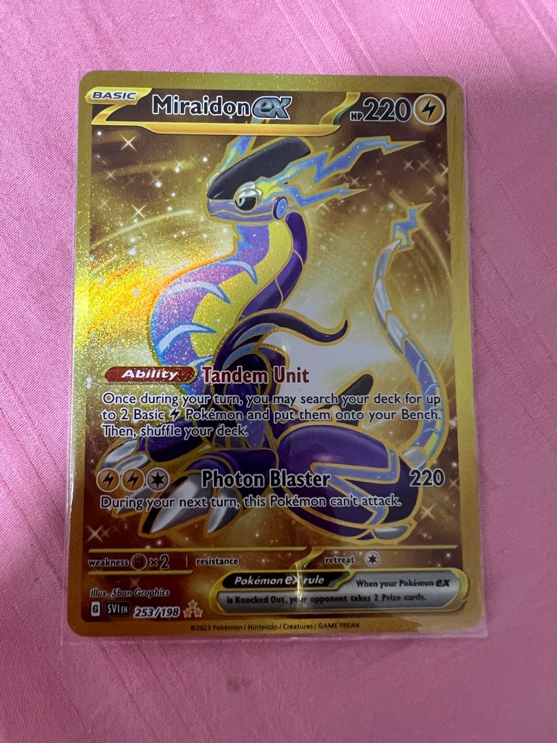 Gold Miraidon ex Full Art, Hobbies & Toys, Toys & Games on Carousell