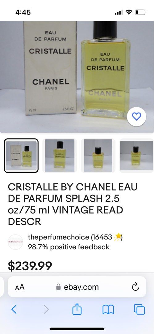 Rare Vintage! Chanel Cristalle Eau de parfum splash, Beauty