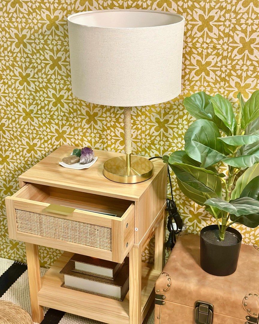 Rattan Bedside Table on Carousell