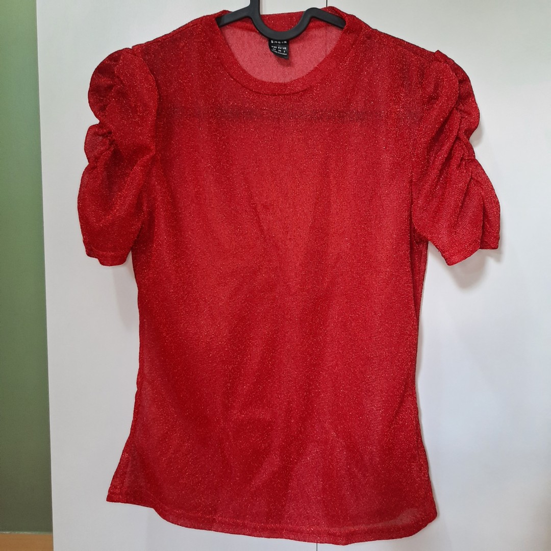 Red sheer top on Carousell