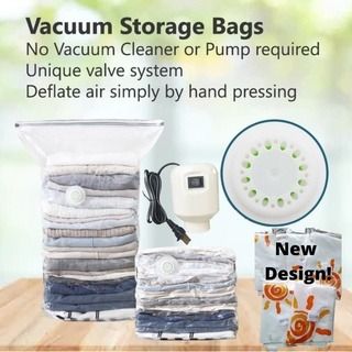 Reusable Resealable Vacuum Bag Compression Electric Air Pump Storage Bags travel luggage motor