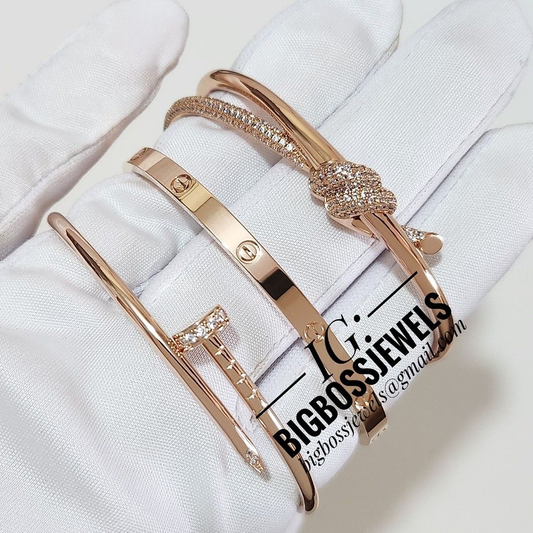 Cartier nail clearance bracelet rose gold