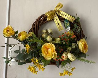 🌼Rustic bamboo/rattan floral wreath