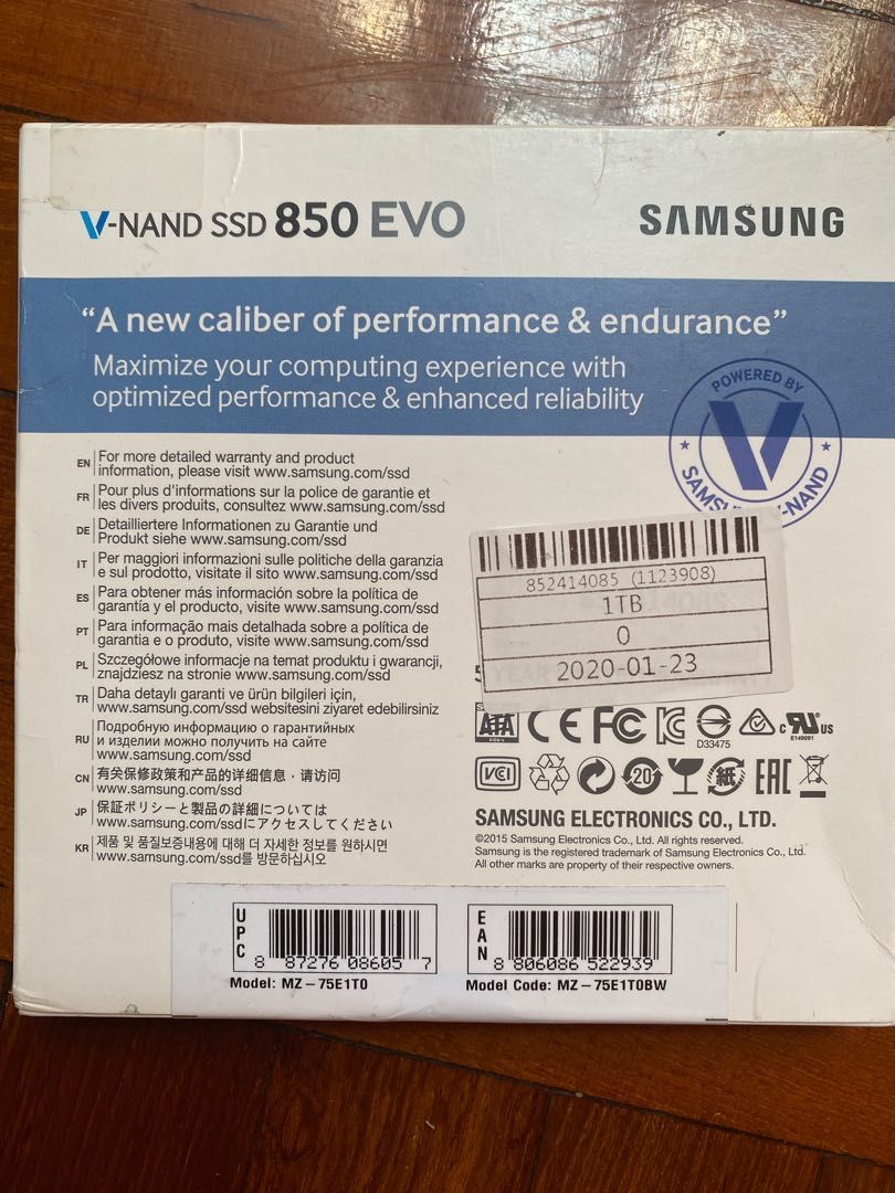 SAMSUNG 1T V-NAND SSD 850 EVO Solid State Drive 三星移動硬盤, 電腦