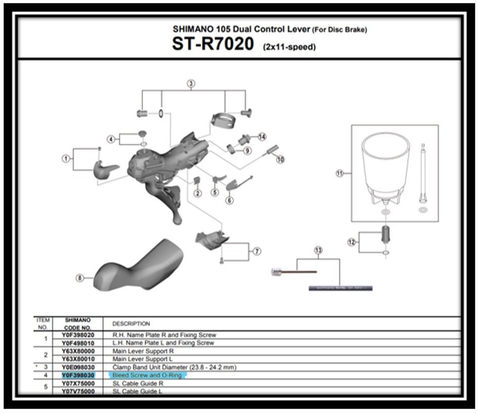 Shimano Bike Bicycle Shifter Lever Hydraulic Brake Bleed Screw Cap, Sports Equipment, Bicycles