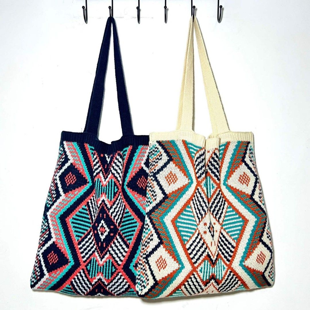 Bohemian Crochet Tote Bag, Women's Fashion, Bags & Wallets, Tote Bags on  Carousell