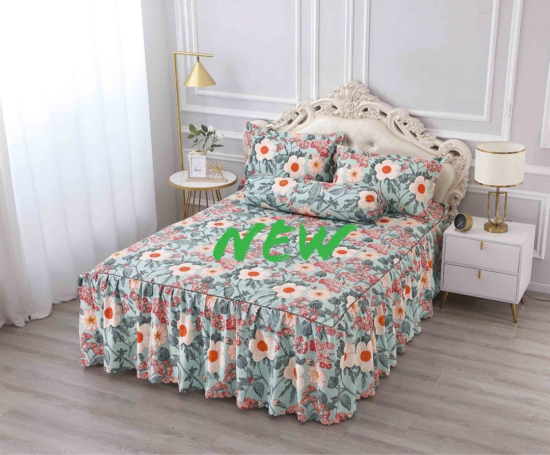 Skirting bedsheets set, Furniture & Home Living, Bedding & Towels on