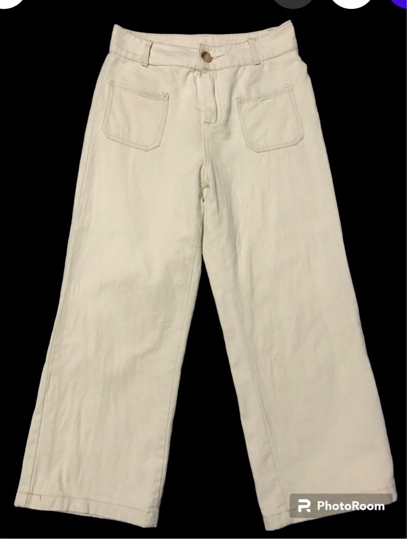 Soft denim dirty white pants on Carousell