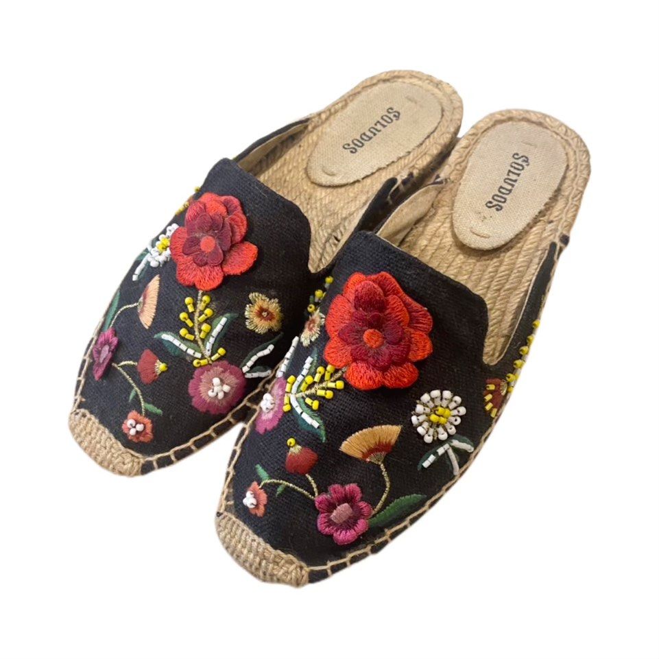 Soludos embellished sales floral mule