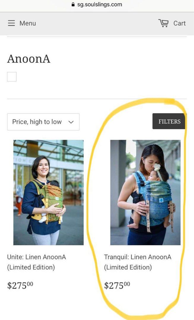 Soul Anoona linen baby sling carrier Tranquil Limited edition