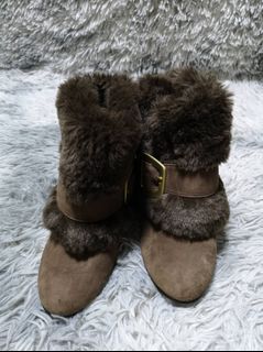 Succeed Brown Suede & Fur Pointed Fashion Boots