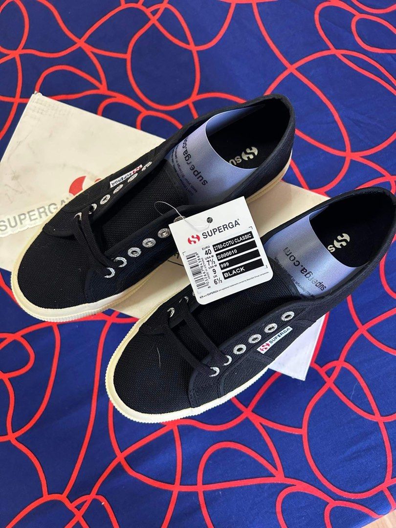 Superga cuto classic black full white sneakers (Category: Sneakers) located in Manila. Submitted by bob.decluttering (Listing ID 1234652115, Image 2). Description: Superga cuto classic black full white sneakers. NEVER BEEN USED. BRAND NEW. Size: EURO 40, US M 7 1/2, US W 9, UK 6 1/2.