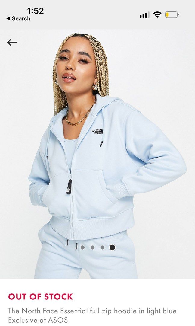 north face light blue hoodie