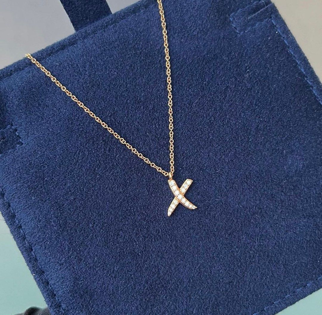 Tiffany rose on sale gold cross necklace