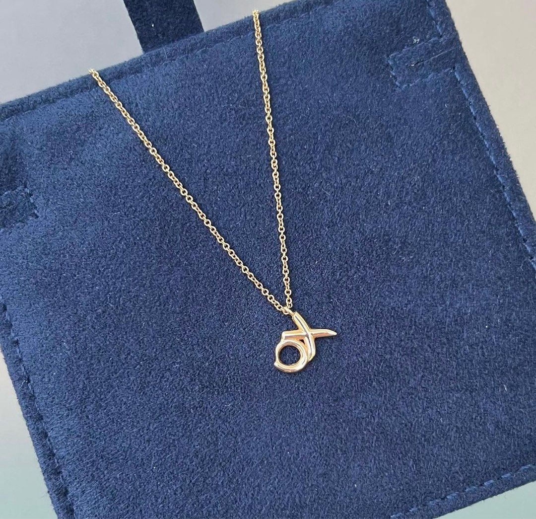 Tiffany Co XO Necklace Rose gold Diamonds Luxury Accessories on Carousell