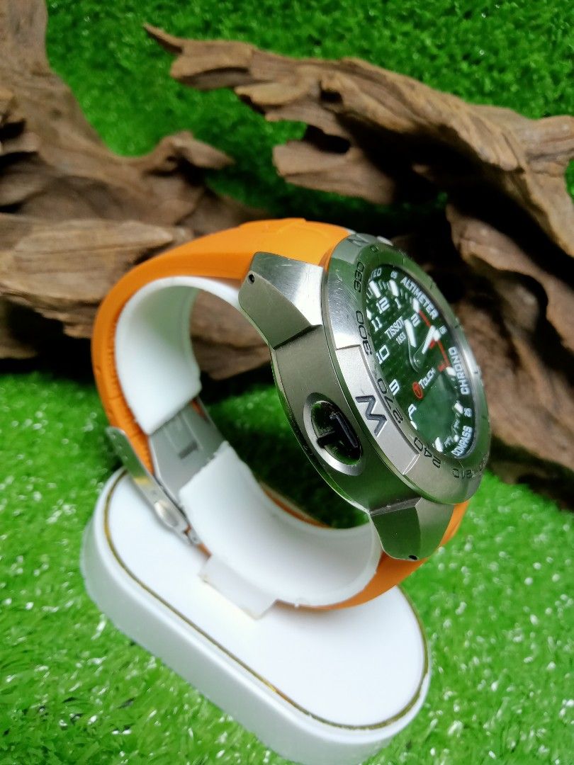 Tissot T Touch Expert T013420A Men s Watch Titanium Case With Orange Rubber Strap 100m ATM Sapphire Crystal