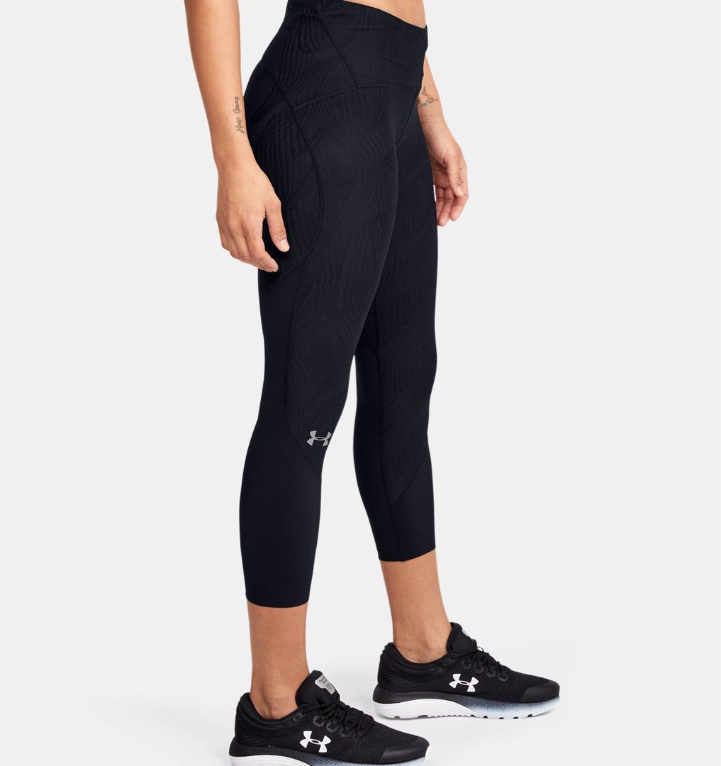 UNDER ARMOUR Womens Fly Fast Jacquard Crop Leggings Tight, Women's Fashion,  Activewear on Carousell