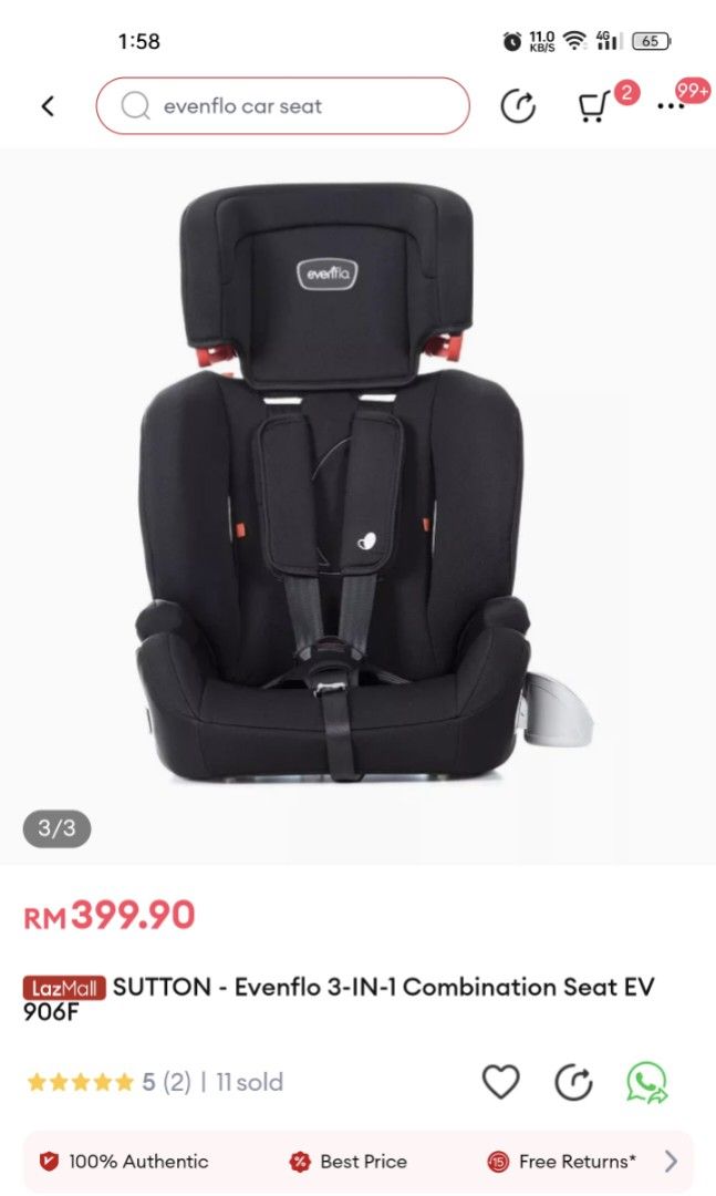 Evenflo sutton car seat clearance