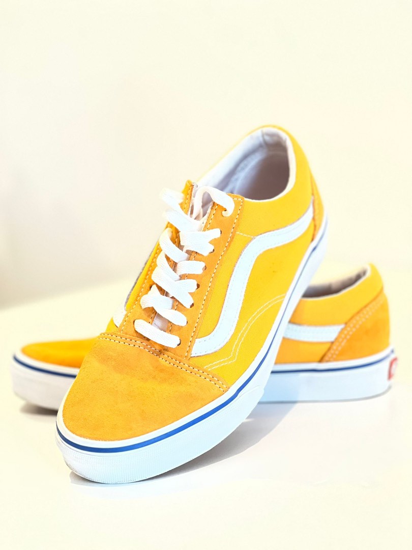 White and yellow discount vans