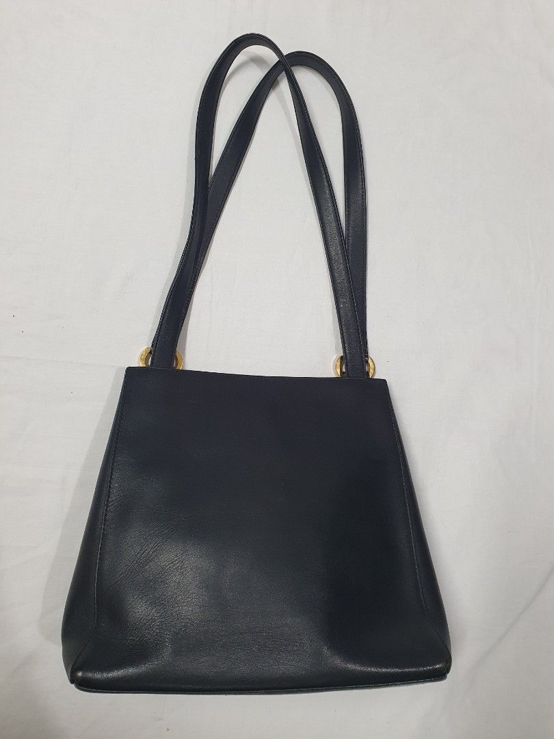 Sac à Main Vintage Charles Jourdan Paris - Cuir Noir - Taille Moyenne - Style Soirée Chic - Fabriqué En France