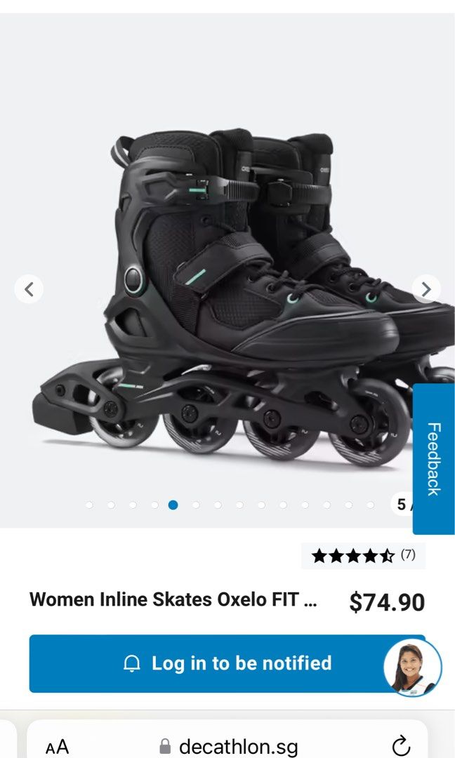 Women in line skates OXELO (BLACK) Sports Equipment Sports Games