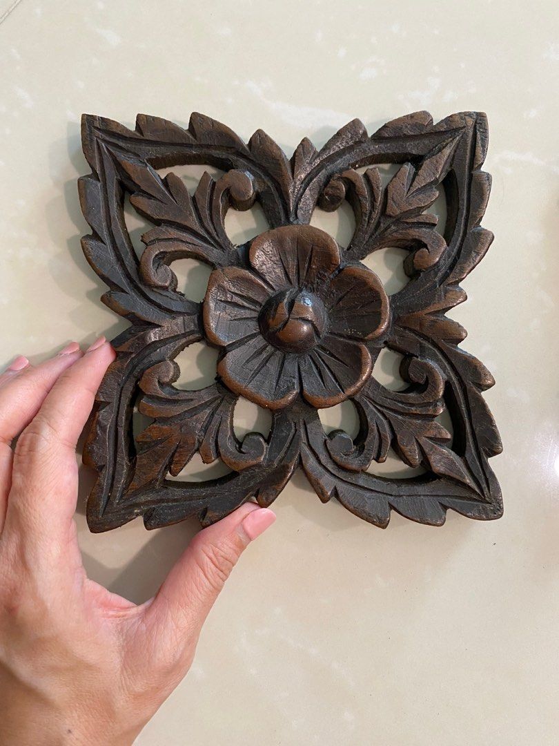 Wooden flower wall decor, Furniture & Home Living, Home Decor, Wall
