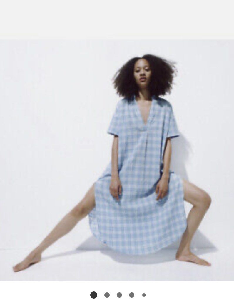 Blue check dress zara store