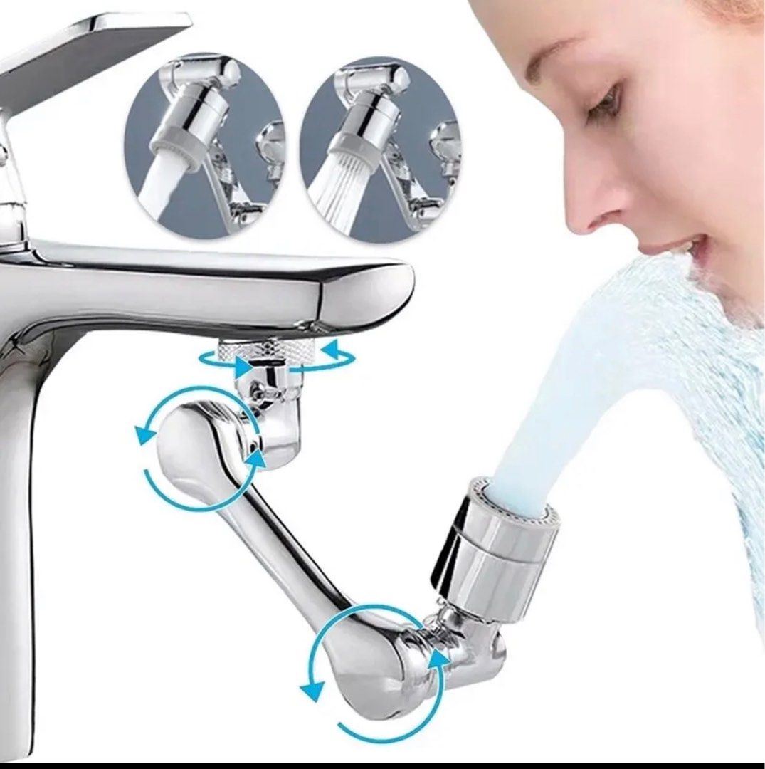 1080 Universal Rotation Faucet Extender Sprayer Head Kitchen Robot Arm