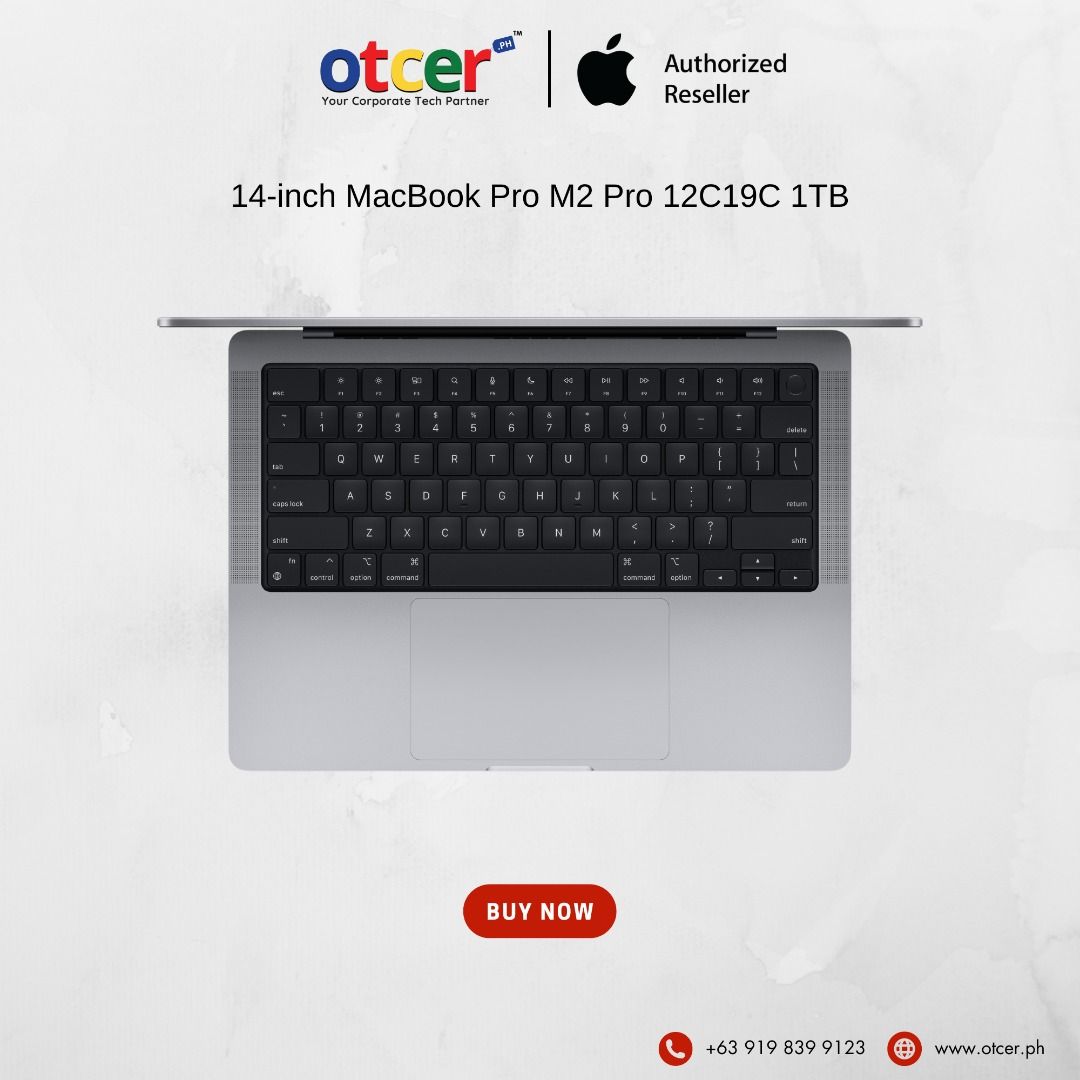 14‑inch MacBook Pro M2 Pro 12C19C 1TB (Category: Laptops & Notebooks) located in Pasig City. Submitted by otcer.philippines (Listing ID 1234941053, Image 1). Description: Defy expectations with the 14-inch MacBook Pro M2 Pro 12C19C 1TB. Seize the extraordinary for Php 156,990.00 at www.otcer.ph. For inquiries, connect with us at +63 919 839 9123. #DefyExpectations #MacBookProM2Defy #OtcerPH.