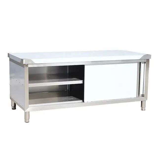 150x60x80cm preparation table with cabinet (Category: Coffee & Tea Tableware) located in Manila. Submitted by vangabriel26 (Listing ID 1234972529, Image 1). Description: preparation table with cabinet stainless Steel sliding door 304 stainless Steel kitchen preparation table with cabinet.