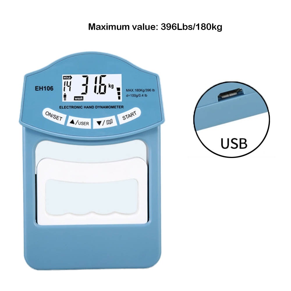 396Lbs180 Kgs Digital Hand Dynamometer Grip Strength Measurement Met ...