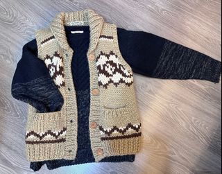 日本 BEAMS 經典毛料針織圖騰背心外套