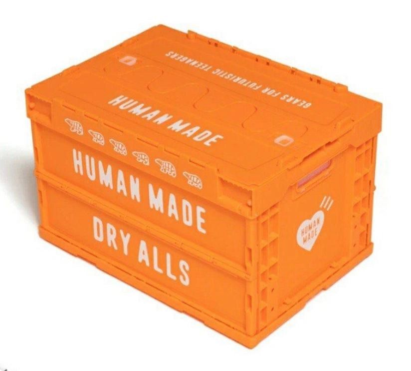 全新,有運輸箱) HUMAN MADE CONTAINER 50L Orange 收納櫃50L, 名牌