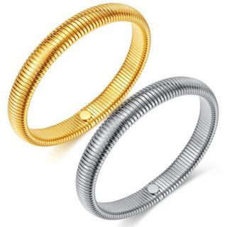 《 QBOX 》FASHION 飾品【B23N1042】精緻個性百搭簡約線型環圈鈦鋼手鍊/手環(二色)