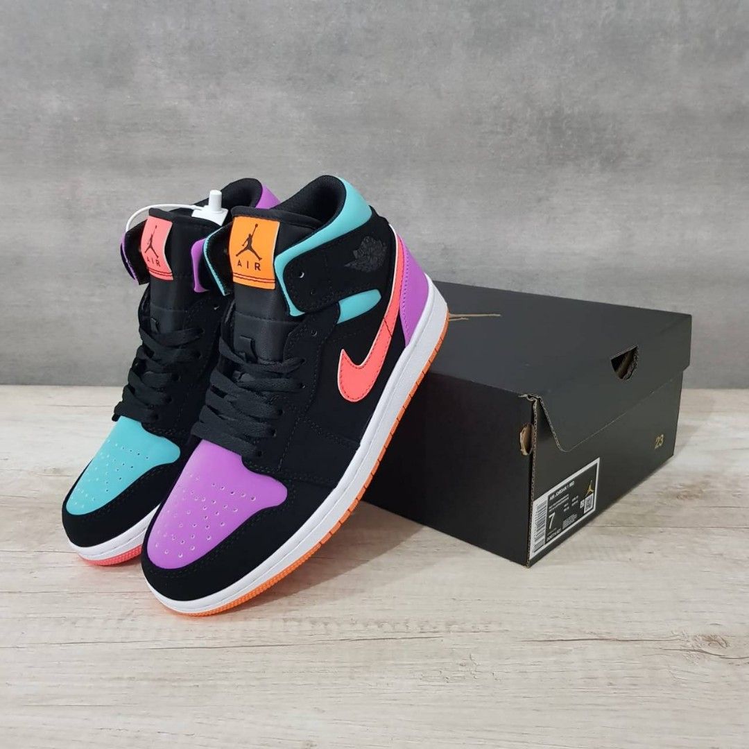 Multi Color Air Jordan Mid Candy Women's Air Jordan Mid Candy Limited  Edition Hard To Find Depop