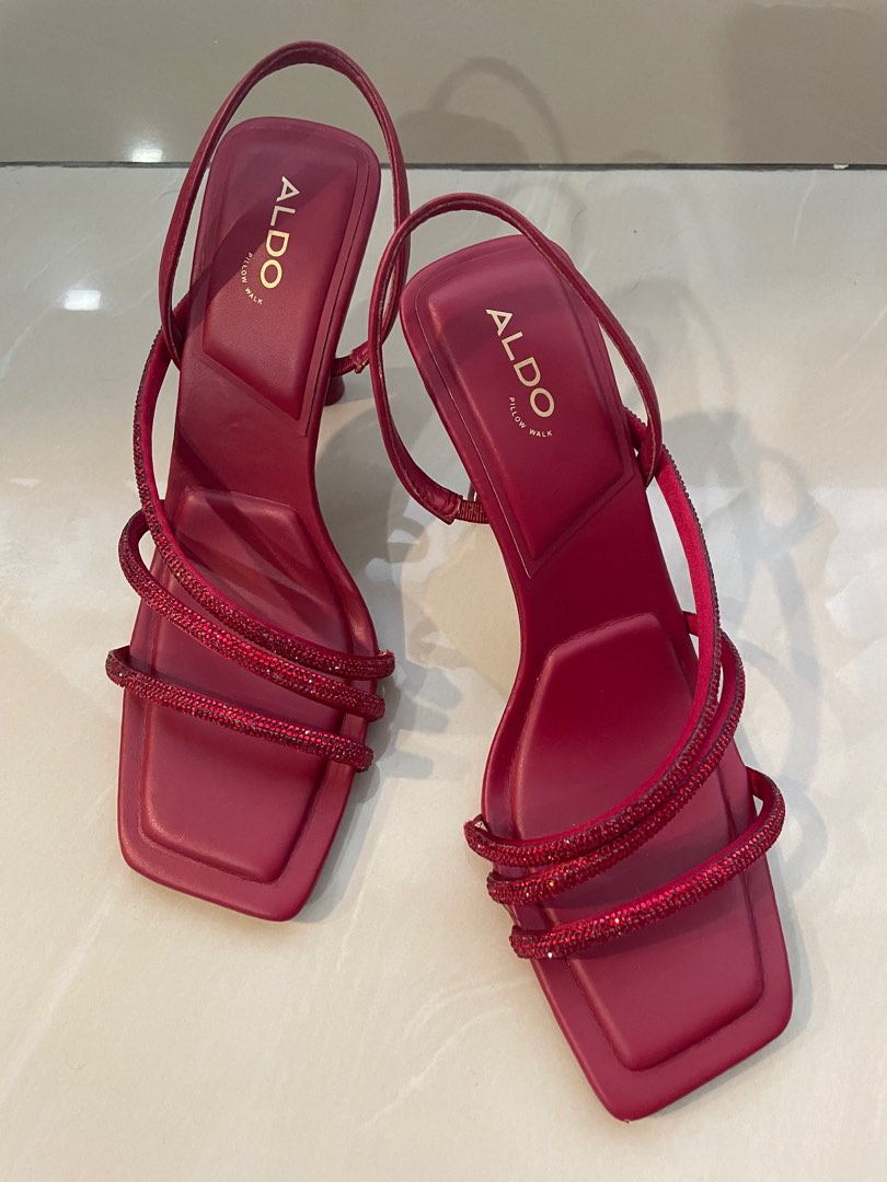 Aldo Red Strappy Heels Women s Fashion Footwear Heels on Carousell