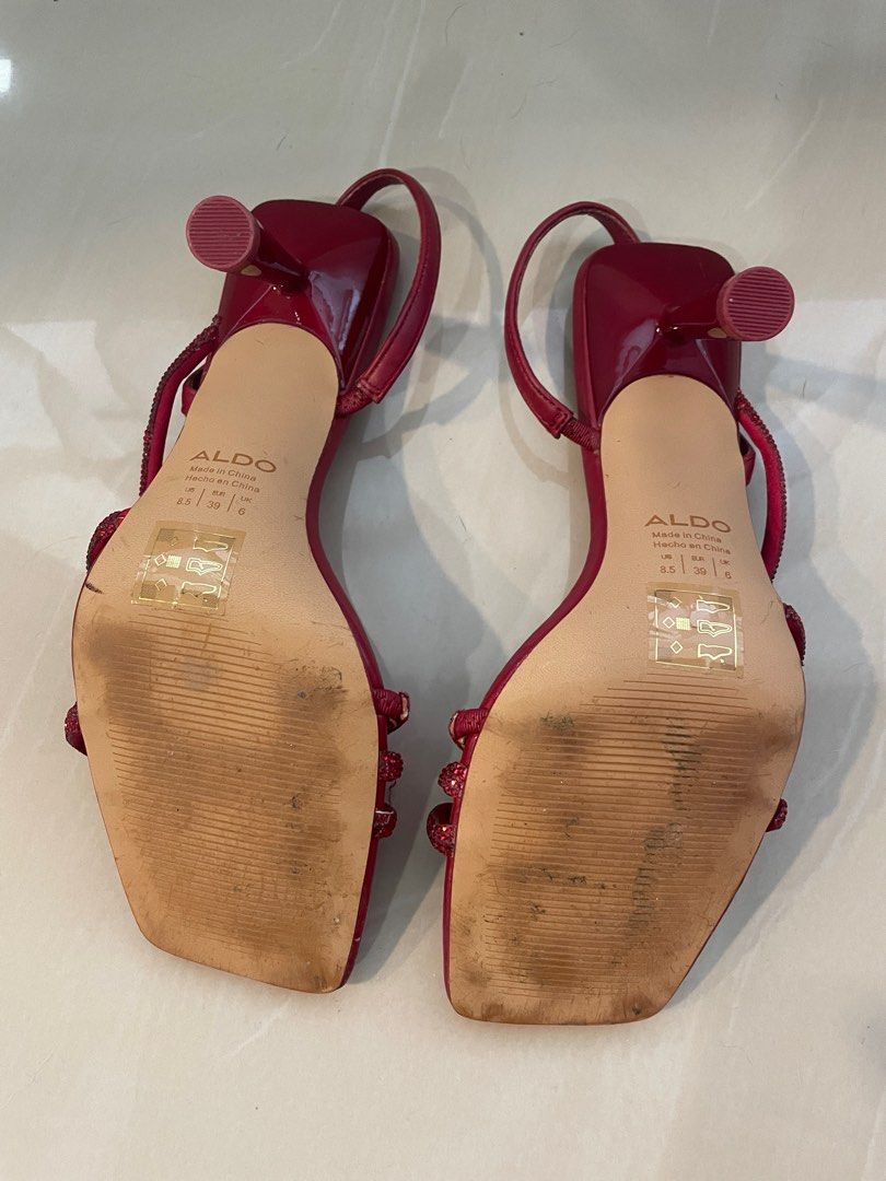 Aldo red strappy top heels