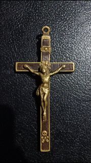 Antique Ebony Crucifix 4.5"