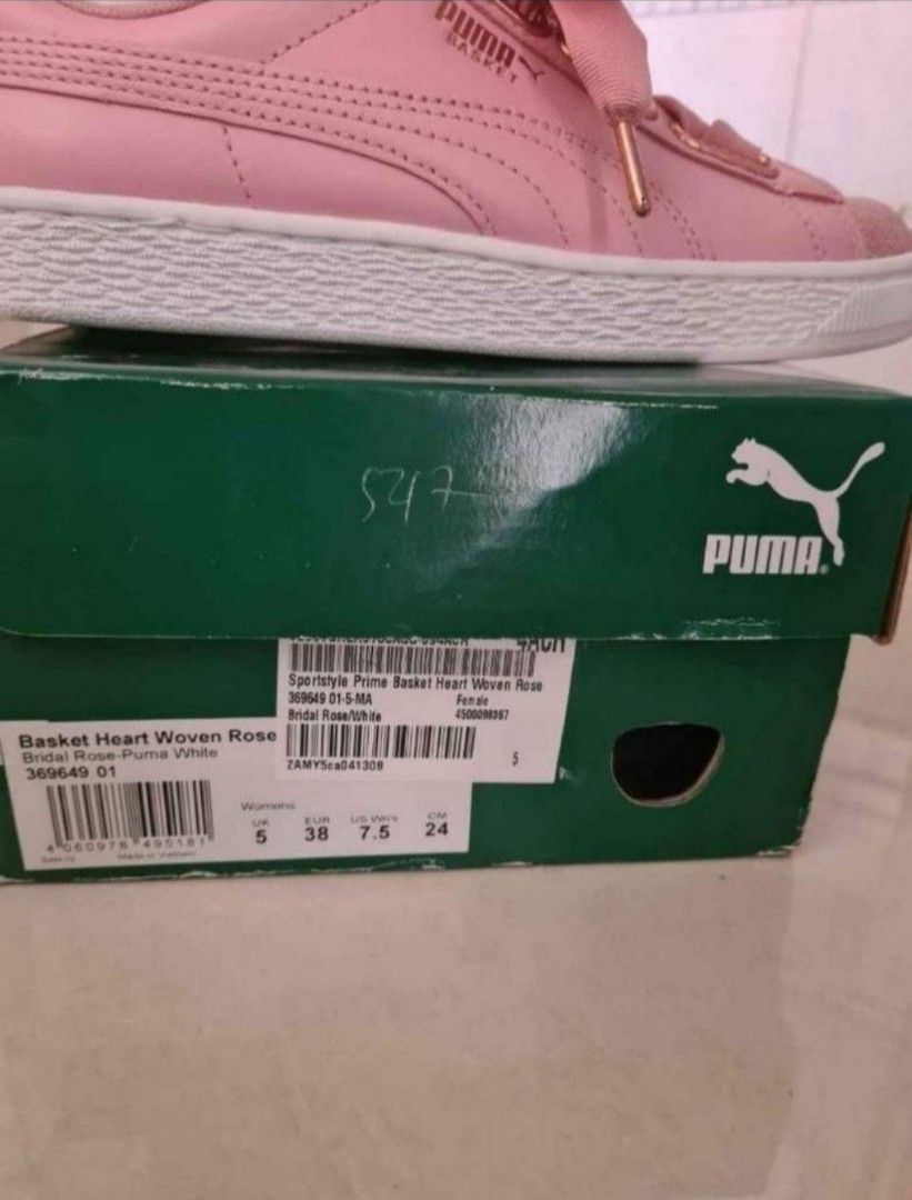 AUTHENTIC Puma Basket Heart Woven Rose Women