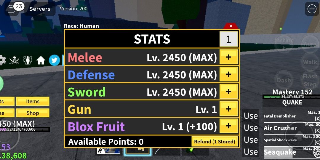 is this stats good for grinding? my current fruit is quake : r/bloxfruits