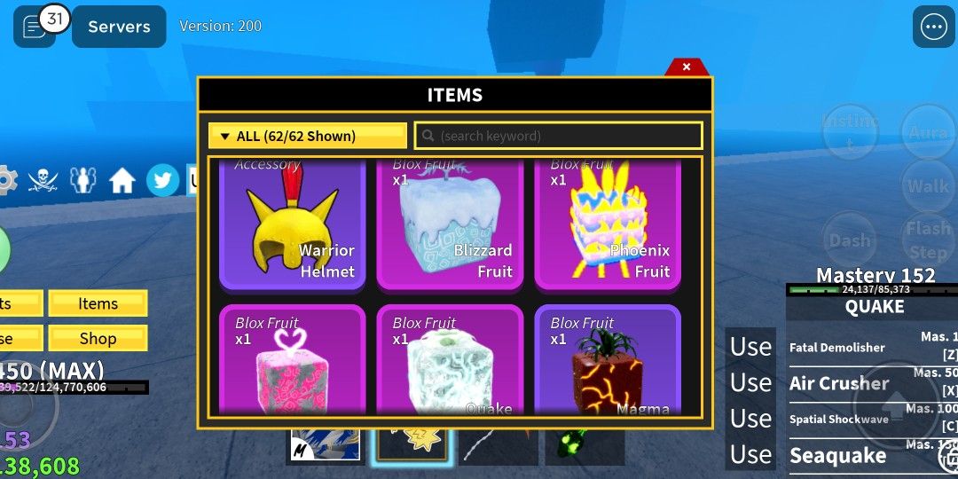 Blox Fruit Quake+24M Beli+27K Fragments Roblox Account, Video Gaming, Video  Games, Others on Carousell