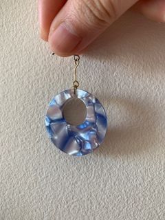 Blue shellac earrings