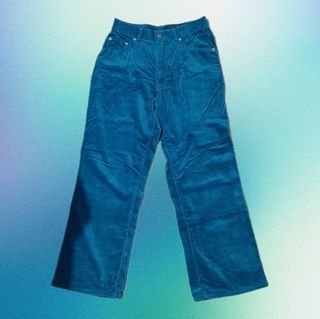 Blue Velvet Straight Cut Pants