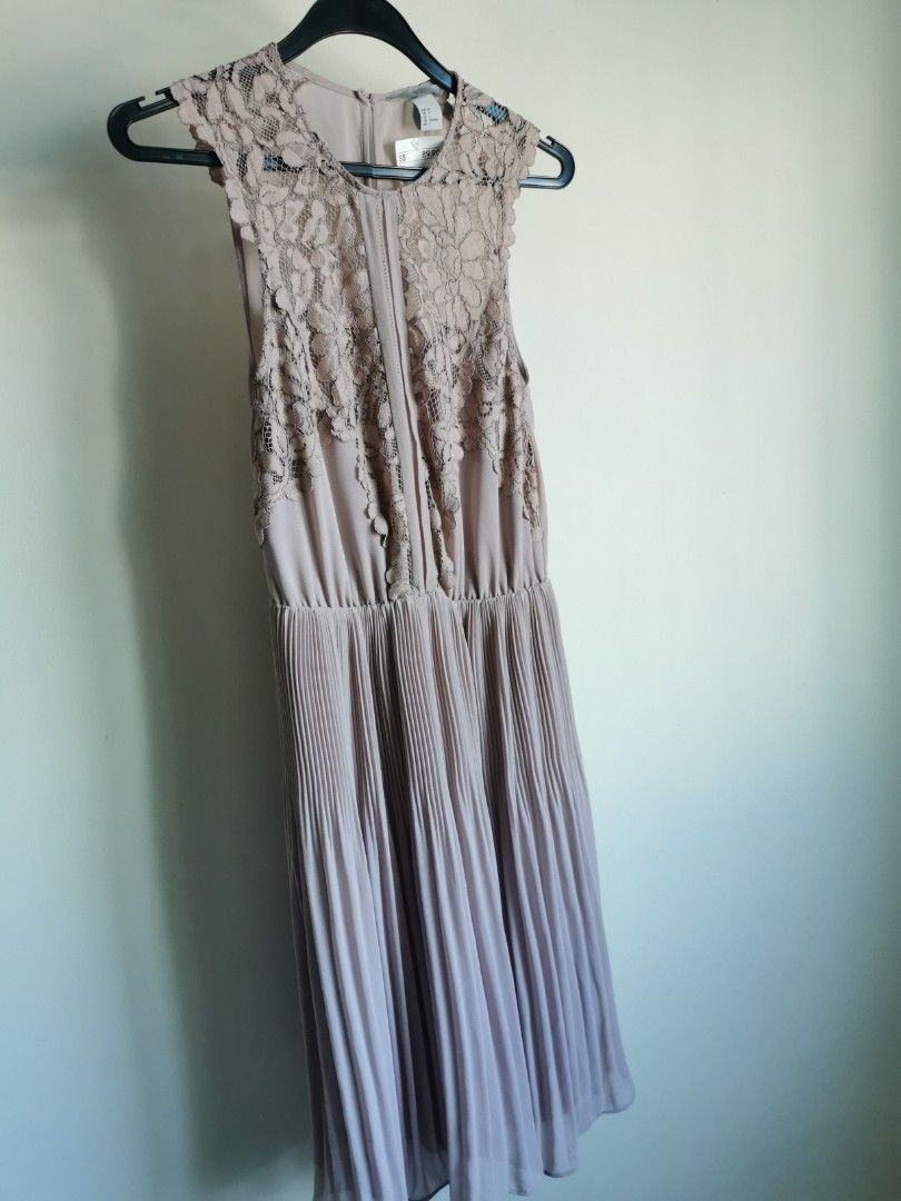 knee length dresses for ladies Davina Green Lace Detail Maxi Dress with Pleated Skirt  Frock and Frill